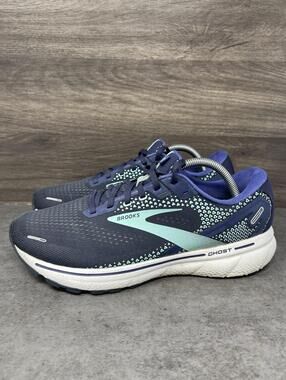 Brooks Ghost 14 Running Shoes Womens Size 10.5 Wide Blue Athletic Trainer